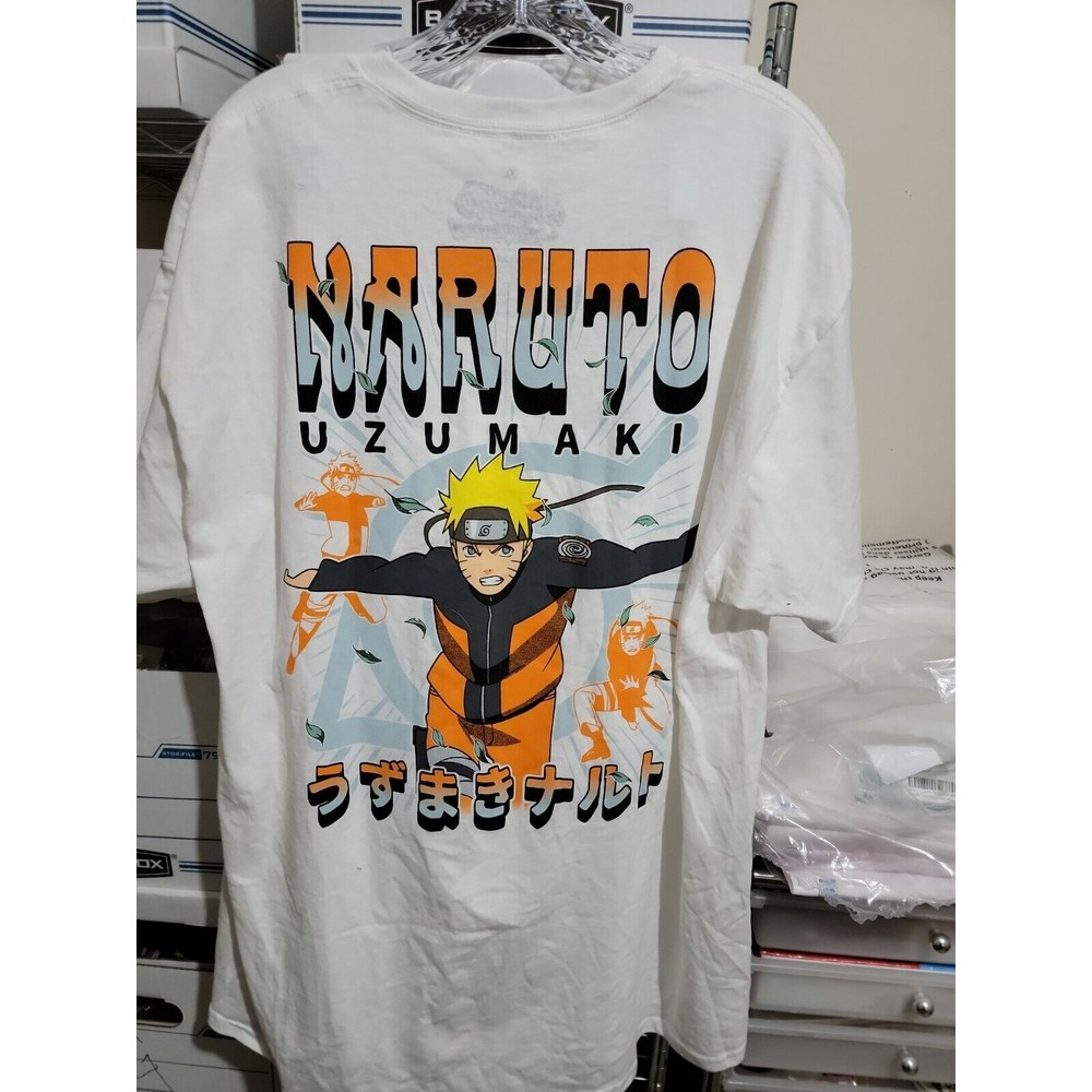 Cool UZUMAKI NARUTO Anime T Shirt White Size Animation szXL